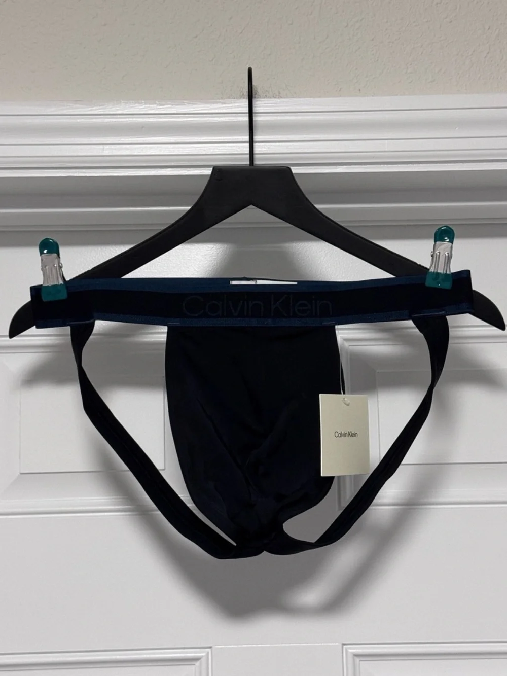 NWT Calvin Klein Tonal Logo Micro Jockstrap Black Size L